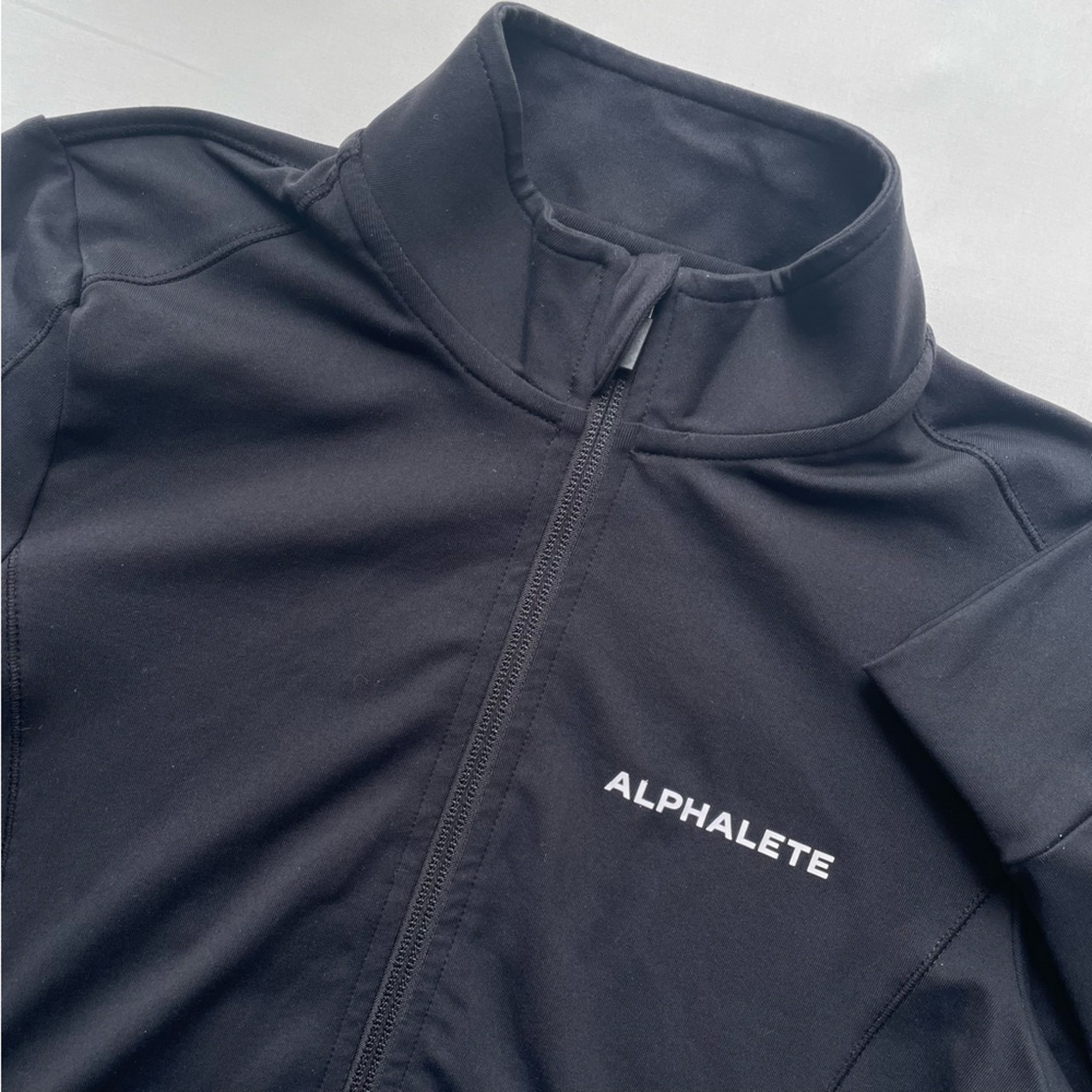 Alphalete Premium Trace Crop Jacket Size Small Black
